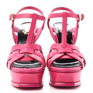 YVES SAINT LAURENT YSL Tribute 105 platform Sandals Pump pink Fushia 4inch
